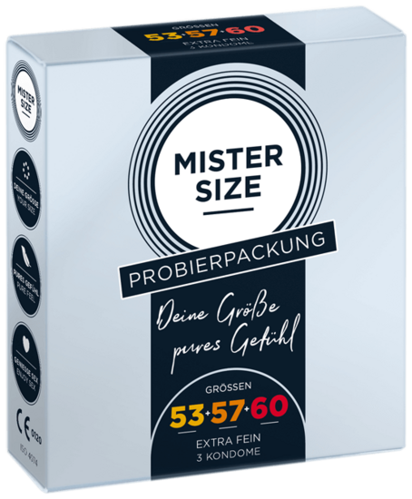 Kit d'essai MISTER SIZE Medium 53 - 57 - 60 (3 préservatifs)