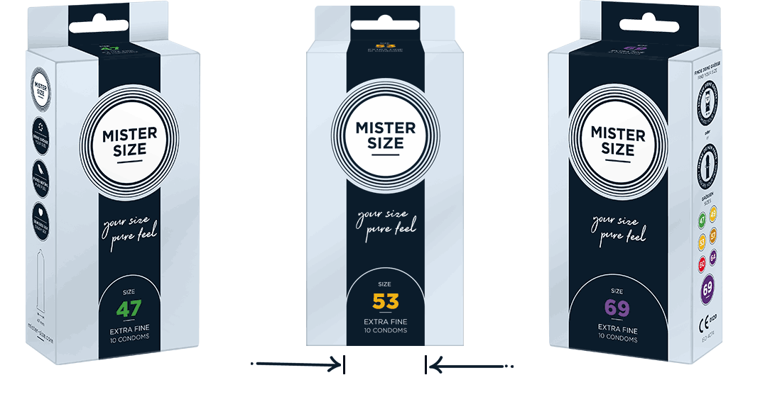 Condoommaat opmeten met de Mister Size verpakking